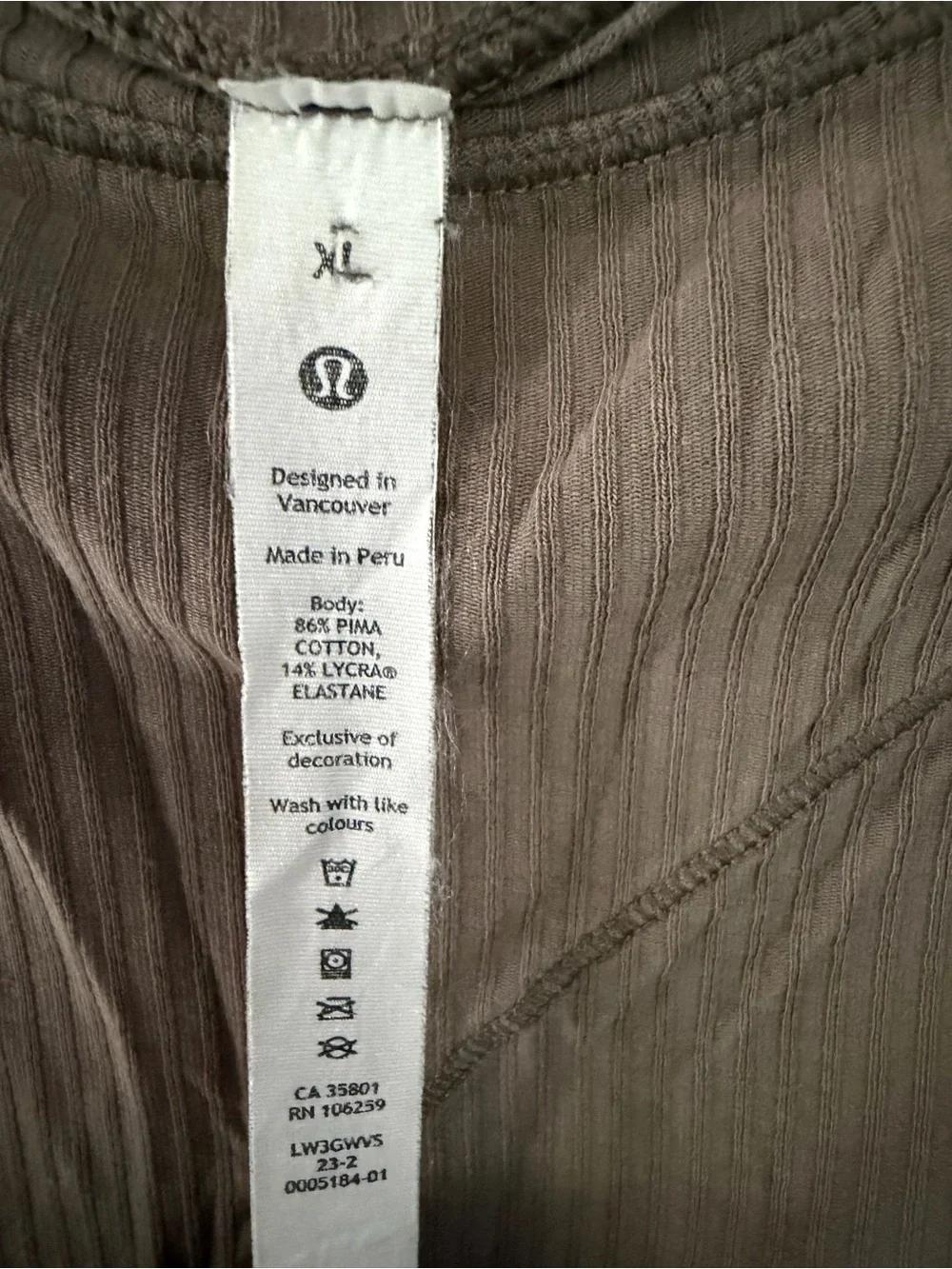 lululemon athletica Olive Ribbed Scoop Neck Top